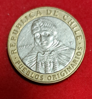 2015.  Chile 100 Pesos bimetál (494)