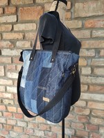 Women's large denim shoulder bag