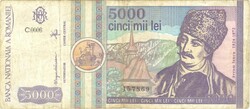 5000 lei 1992 Románia