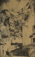 Bavarian August (1892-1958): Italian cityscape