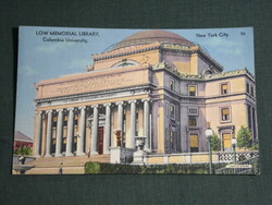 Képeslap,USA,New York City,Columbia University,egyetem könyvtár,1960-