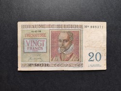 Rarer! Belgium 20 francs / francs 1950, f+