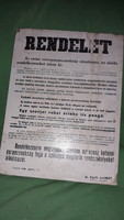Old museum exhibition document photo (black house in Szeged) on wood panel 18x25cm 1944. Decree of the Russians in Szeged