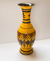 Indiai kézműves  réz váza.