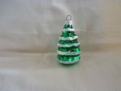 Retro style glass Christmas tree decoration - snowy pine tree!