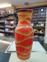 Retró, pesthidegkúti, csíkos kerámia váza