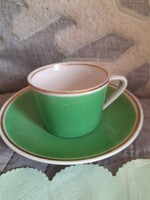 Zöld  hollohazi kávés csésze