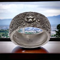Original Gucci feline head silver ring