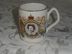 II. Erzsébet királyné jubileumi porcelán csésze, bögre ( 1952- 1977 )