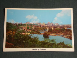 Képeslap, Postcard, USA, Skyline of Richmond, Richmond látképe