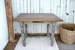 Antique rustic reclaimed wood dining table