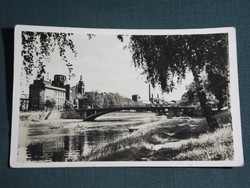 Postcard, Czechoslovakia, hradec králové, panorama detail, bridge