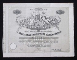 Erzsébetfalva Savings Bank share 100 crowns 1899 - Erzsébetfalva