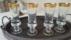 Beautiful murano medici champagne glasses with gold rim 4 pcs.