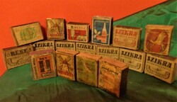 Match boxes /wooden/: szikra match factory in Szeged, 1950s /12 pcs - can also be selected individually/