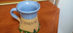 Slovensko inscription ceramic jug