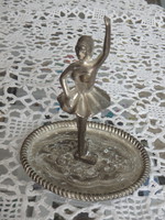 Alpaca ashtray with dancing female figure