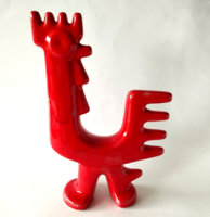 Art deco large industrial artist glazed ceramic rooster figure, sculpture 1950s-60s
