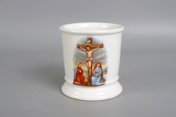 Jesus on the cross old porcelain mug