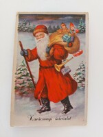 Régi karácsonyi képeslap Mikulás