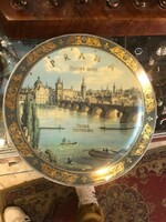 Porcelain dinner plate from Prague, 18 cm in size.