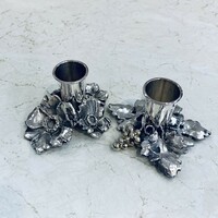 Pair of 925 silver candle holders, hallmarked, video available