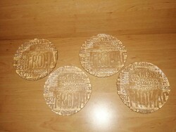 Üveg kistányér sajt nevekkel 4 db egyben - 18,5 cm (2p-1)
