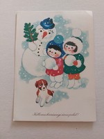 Retro karácsonyi képeslap 1980