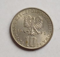 Lengyelország 10 Zloti , 1975 , pénz , érme