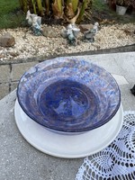 Retro színàtmenetes asztalközép kínáló  Gyönyörű Fátyolüveg fátyol karcagi berekfürdői üveg