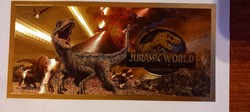 Jurassic world - chris pratt - color. Gold-plated, plastic fantasy banknote