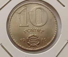 10 Forint 1976 Unc, fóliás forgalmi sorból bontva.