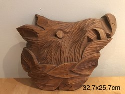 Nicely carved boar head for sale
