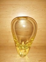 Sárga színű vastag falú váza - 22 cm