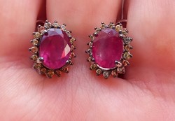 925 silver ruby and sapphire earrings