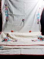 2 curtains embroidered with a Kalocsa pattern, drapery 198 x 96 cm / 1 pc