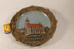 Antique embossed painted wall plate 504