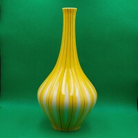 Gazder Antal ritka gyűjtői Hollóházi sárga csíkos váza