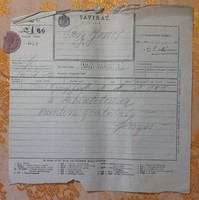 1914. Grat. Telegram of the Tiszaeszlár trial, former investigating judge.