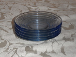 Kék üveg süteményes tányér ( 5 db. )
