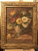 Floral painting in a beautiful frame