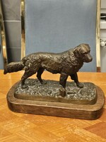 Old bronze dog statue