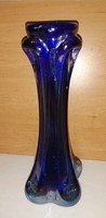 Czech thick blue glass vase -30.5 cm (2/d)