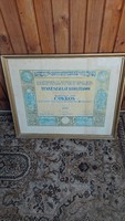 Antique gold certificate award for rare cattle breeding