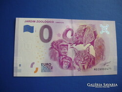 Portugal 0 euro 2019 monkey elephant wildcat! Rare memory paper money! Unc