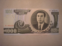 North Korea-1000 won 2002 unc