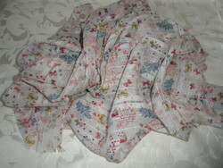 Large butterfly-flower print scarf, scarf, beach towel, stole