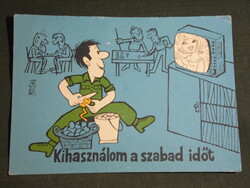 Postcard, canteen card, desert pál graphic cartoon, humorous, leisure time, military service sacred