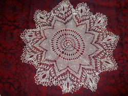 Hand knitted lace tablecloth