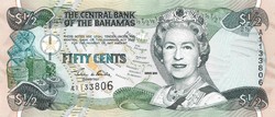 1/2 dollár 0,5 50 cent cents Bahama szigetek 2001 UNC